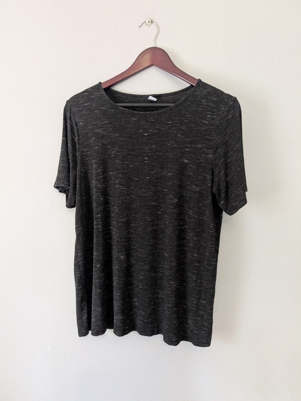 Old Navy Luxe Scoop Neck Black Heathered Short Sleeve Tshirt Size Large Tall